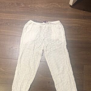 Edikted White Lace Track Pants